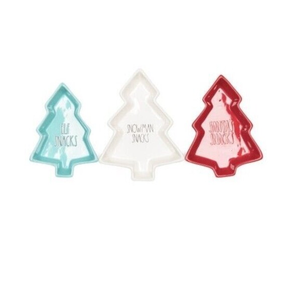 Rae Dunn Set Of 3 Platters Santa And Friends Snack Plates - Picture 2 of 3